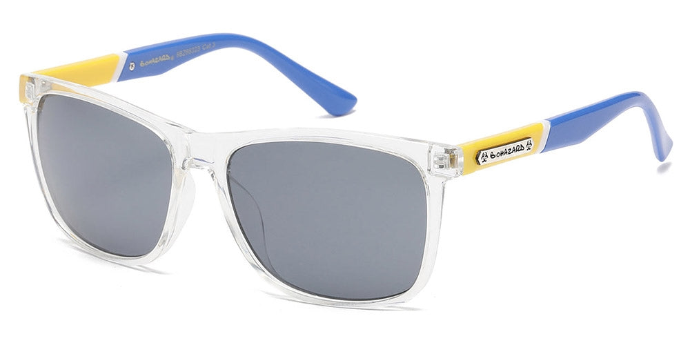 BioHazard Men's Sunglasses - Black Frame With Clear Lens, Rectangular Style #BZ01
