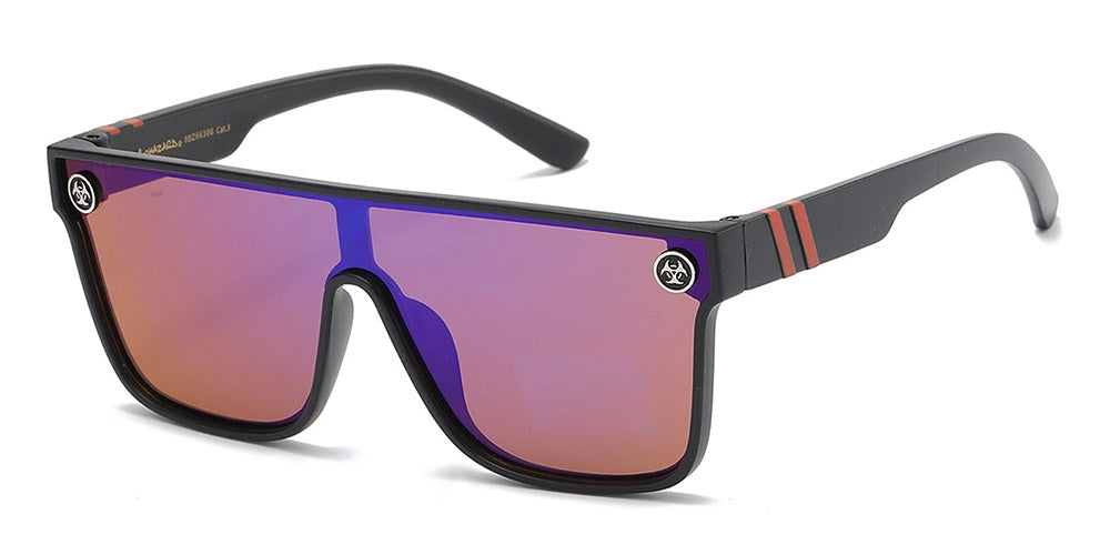 Biohazard Sport Shield Flat Top Bulk Sunglasses BZ66384 – OE