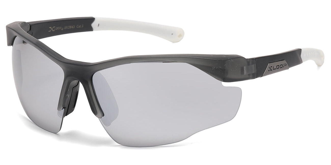 X-Loop Half-Frame Sport Mirrored Sunglasses in Bulk X2843 – OE
