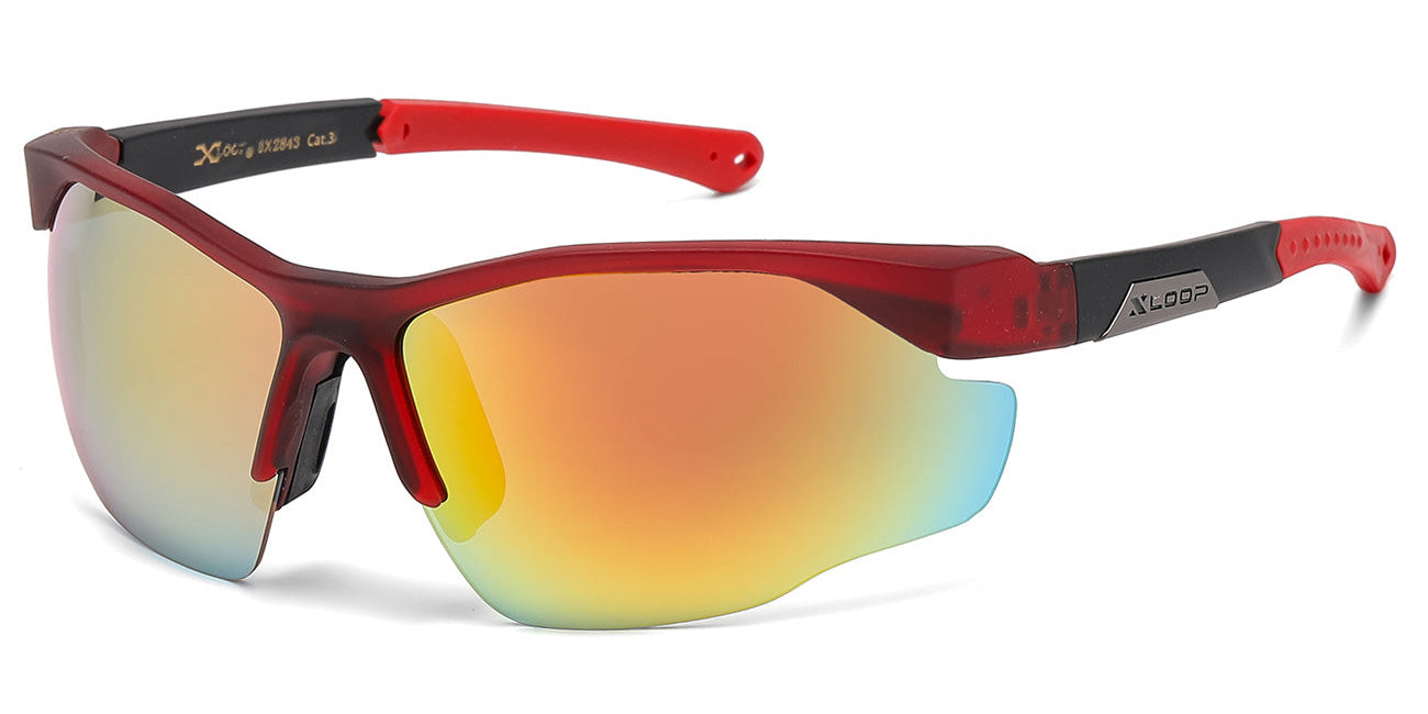 X-Loop Half-Frame Sport Mirrored Sunglasses in Bulk X2843 – OE