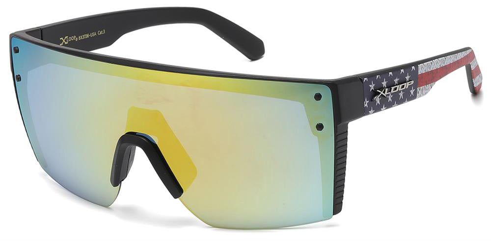 X-Loop USA Flag Sport Mirrored Wholesale Sunglasses X3736-USA – OE