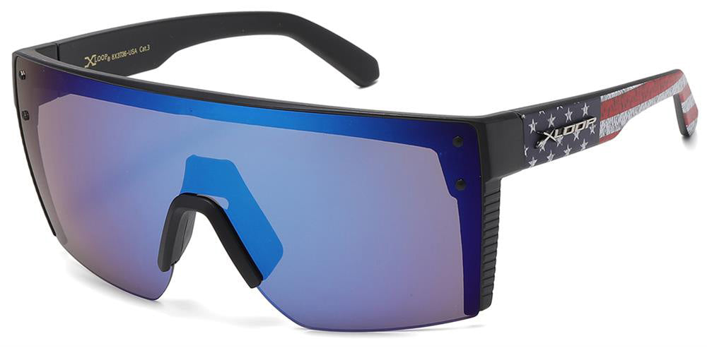 X-Loop USA Flag Sport Mirrored Wholesale Sunglasses X3736-USA – OE