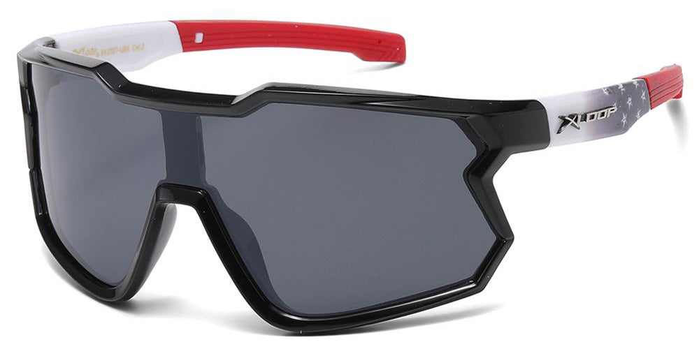 USA Flag X-Loop Shield Mirrored Sunglasses in Bulk X3737-USA – OE
